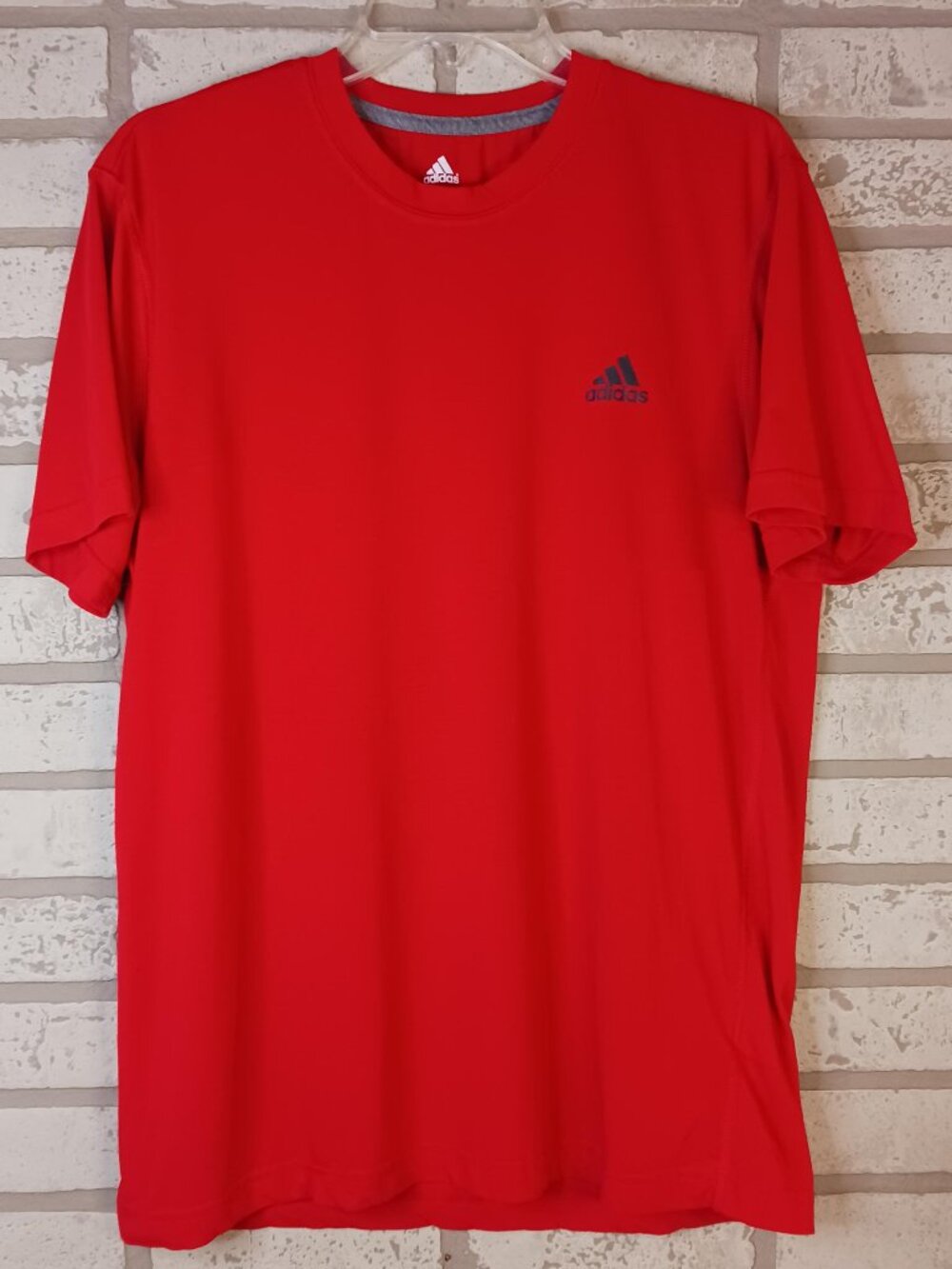adidas Mens Large T Shirt Red Short Sleeve Climalite